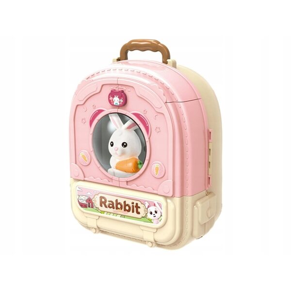 Kaninchen im Rucksack 3in1 – Mini-Bauernhof- und Puppenhaus-Spielzeugset