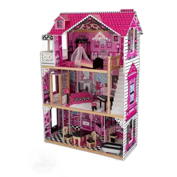 Dollhouse KidKraft Amelia in legno con mobili, 121 cm per bambini 3+