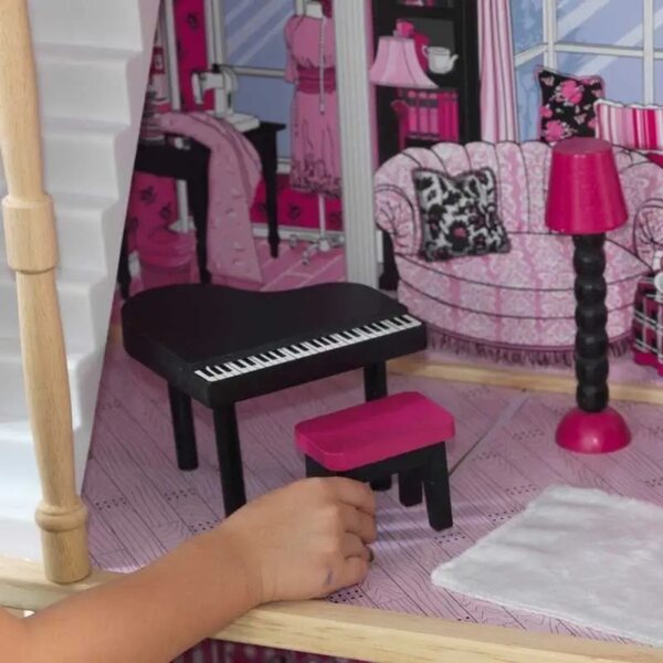 Dollhouse KidKraft Amelia in legno con mobili, 121 cm per bambini 3+