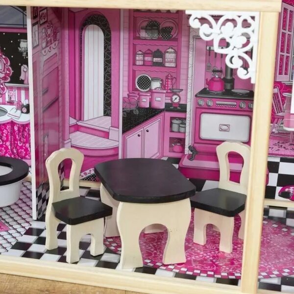 Dollhouse KidKraft Amelia in legno con mobili, 121 cm per bambini 3+