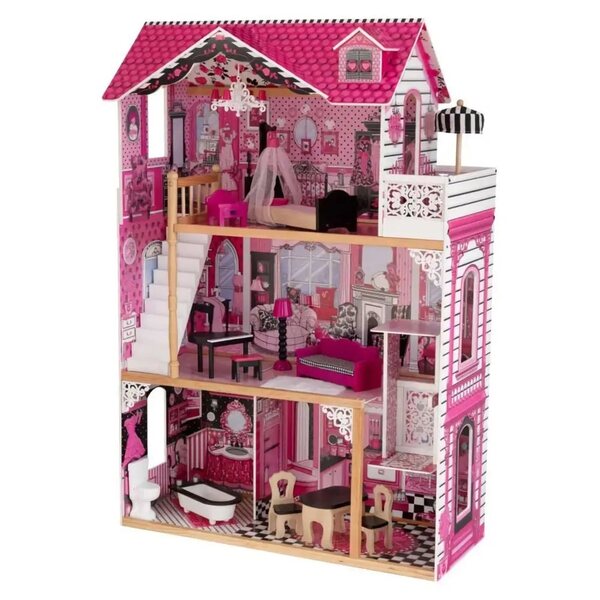 Dollhouse KidKraft Amelia in legno con mobili, 121 cm per bambini 3+