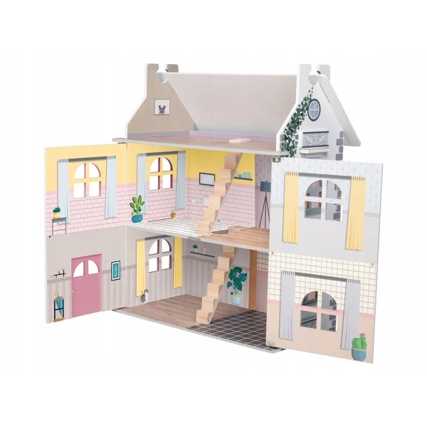 Maison de poupée en bois Playtive XXL avec double escalier et murs ouvrants