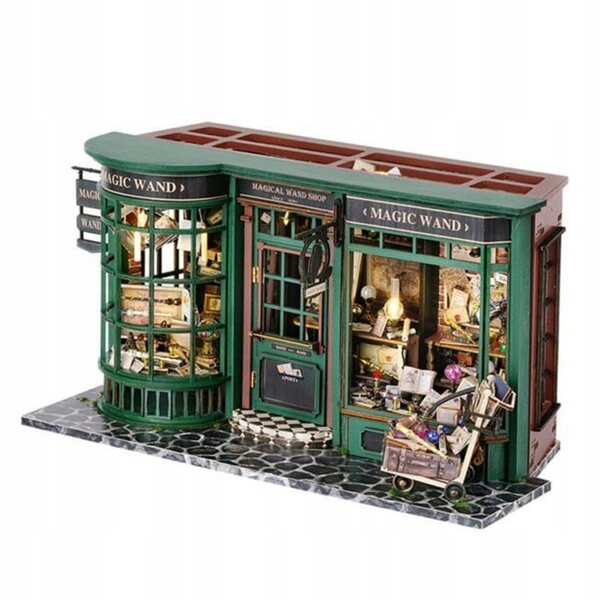 Habarri-Puppenhaus-Miniatur mit LED-Licht und Holzelementen