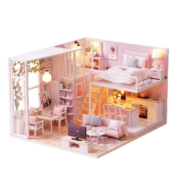 Habarri Puppenhaus 1:15 6 cm – DIY-Holzminiatur-Set
