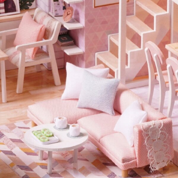 Habarri Puppenhaus 1:15 6 cm – DIY-Holzminiatur-Set