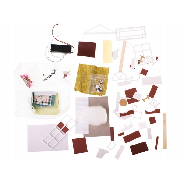 Doll House In Legno Salotto DIY con LED 20,6 cm per Bambini e Adulti