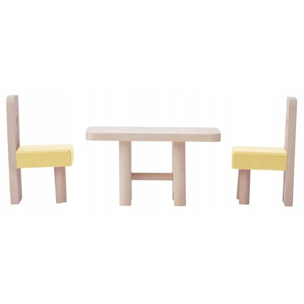 Dollhouse in legno Woodyland Brygida con mobili, pastello, 39,5x26,5x36 cm