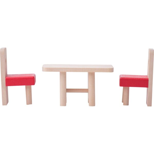 Dollhouse in legno Woodyland Brygida con mobili, pastello, 39,5x26,5x36 cm