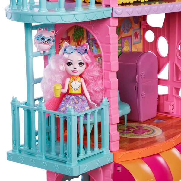 Enchantimals Casa Urbana con Caffetteria e Bambola Palmer 70 cm per Bambini
