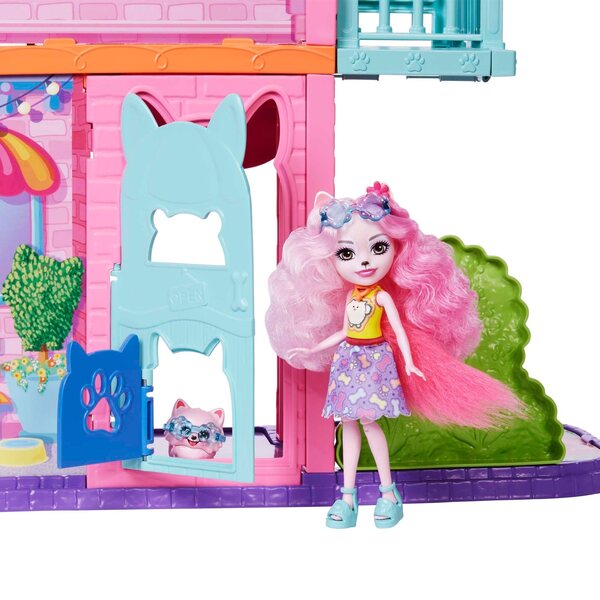 Enchantimals Casa Urbana con Caffetteria e Bambola Palmer 70 cm per Bambini
