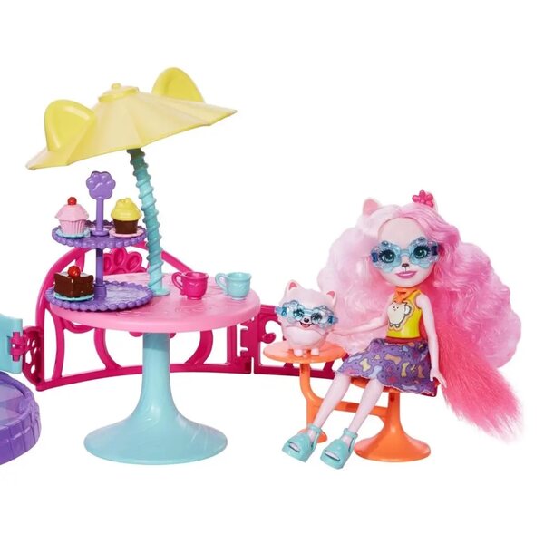 Enchantimals Casa Urbana con Caffetteria e Bambola Palmer 70 cm per Bambini