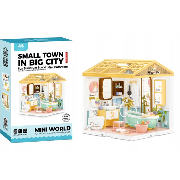 3D-Badezimmer-Miniatur mit LED-Leuchten, 105-teiliges Set zum kreativen Bauen