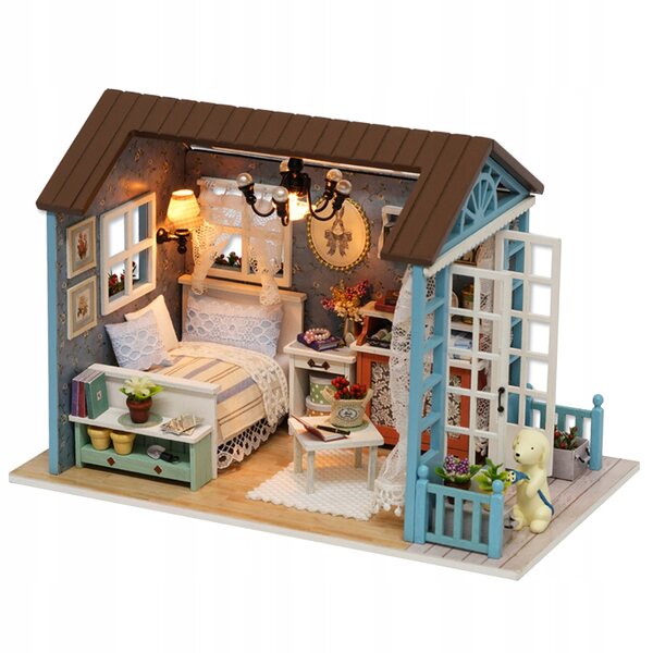 DIY Puppenhaus aus Holz mit LED – Miniatur-Set für Kinder ab 7 Jahren