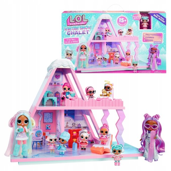 LOL Casa delle bambole SURPRISE Winter Snow Chalet con accessori per bambini 4+