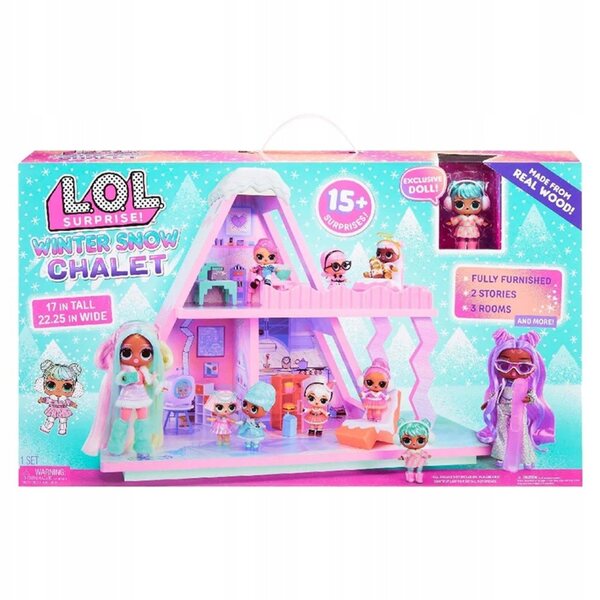 LOL Casa delle bambole SURPRISE Winter Snow Chalet con accessori per bambini 4+