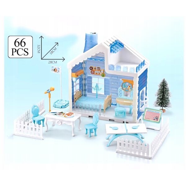 Cottage per bambole con luci e fumo dal camino set accessori mobili premium