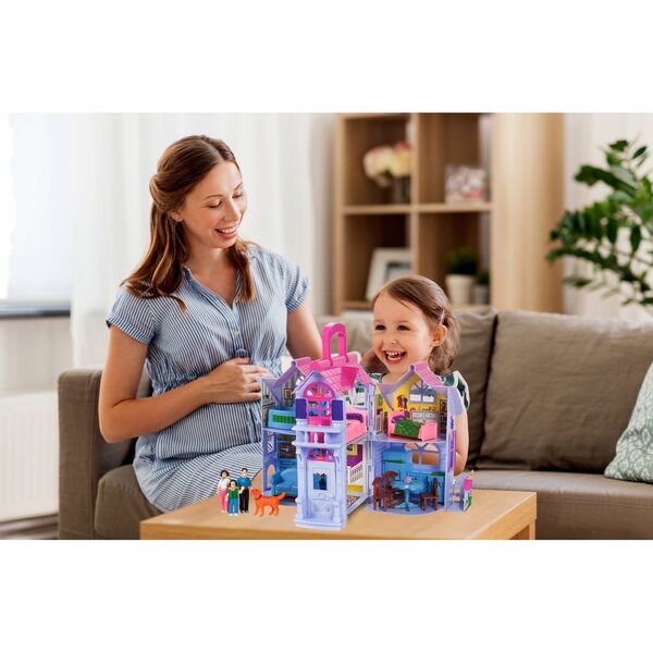 Casa delle bambole pieghevole MalPlay da 26 cm con mobili e suono per bambini 3+