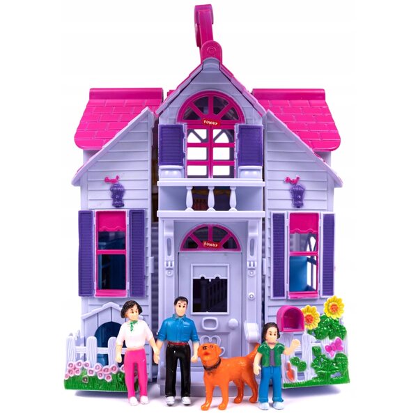 Cottage per bambole LandToys Multi Angle con 6 stanze e arredi in valigia