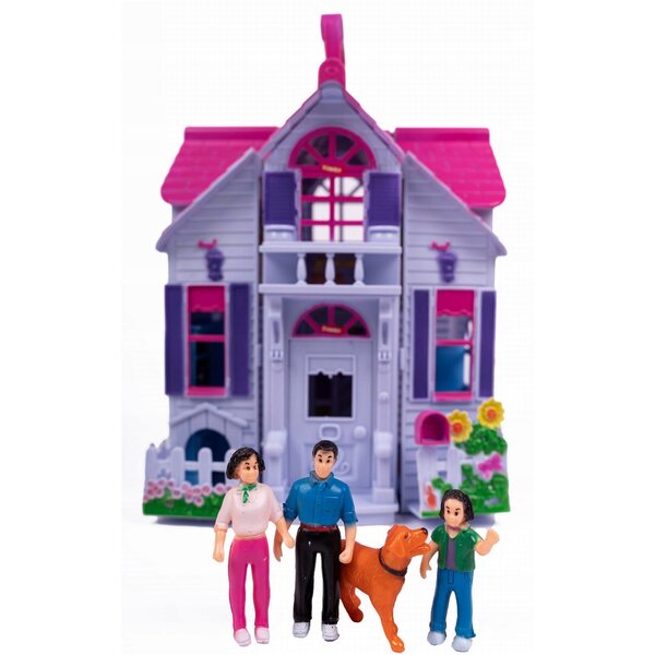 Cottage per bambole LandToys Multi Angle con 6 stanze e arredi in valigia