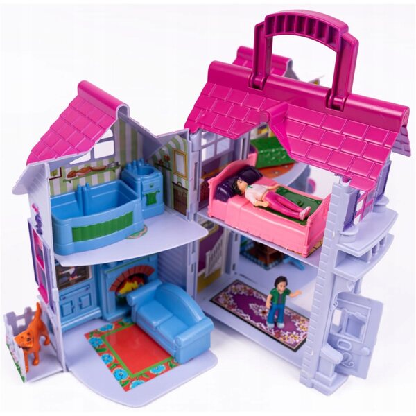 Cottage per bambole LandToys Multi Angle con 6 stanze e arredi in valigia