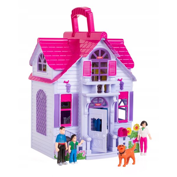Doris DHF611 Puppenhaus – groß, faltbar mit Möbeln und Figuren 28 cm