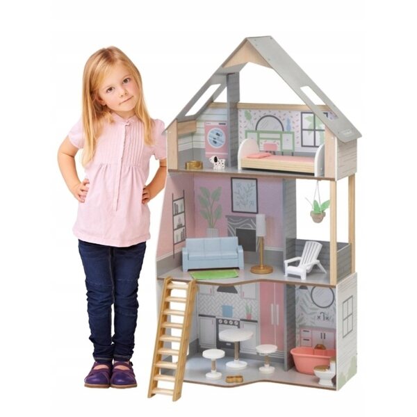 KidKraft Großes Puppenhaus aus Holz mit Möbeln und Lichtern für Kinder ab 3 Jahren