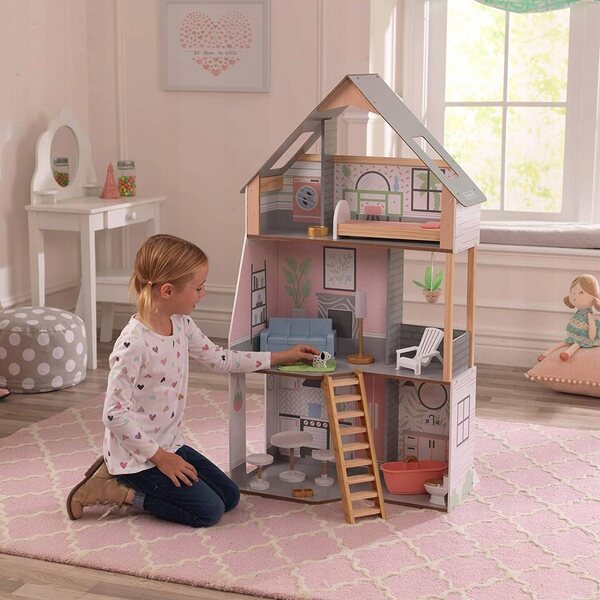 KidKraft Grande Casetta in Legno per Bambole con Mobili e Luci per Bambini 3+