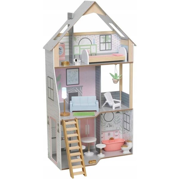 KidKraft Grande Casetta in Legno per Bambole con Mobili e Luci per Bambini 3+