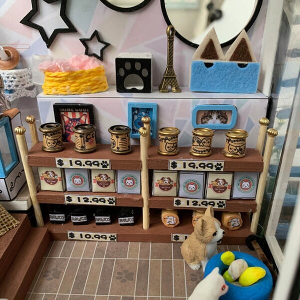 Domku Pet Club Miniatur-3D-Puzzle mit LED und einfachem Holzmontagesystem