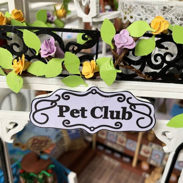 Domku Pet Club Miniatur-3D-Puzzle mit LED und einfachem Holzmontagesystem