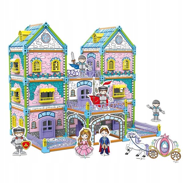 Casetta in cartone per colorare il Castello della Principessa - giocattolo creativo fai da te per bambini