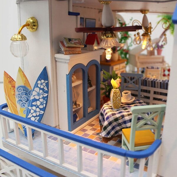 Puppenhaus Habarri 01 Miniatur mit LED, 22 cm, Geschichte des Meeres