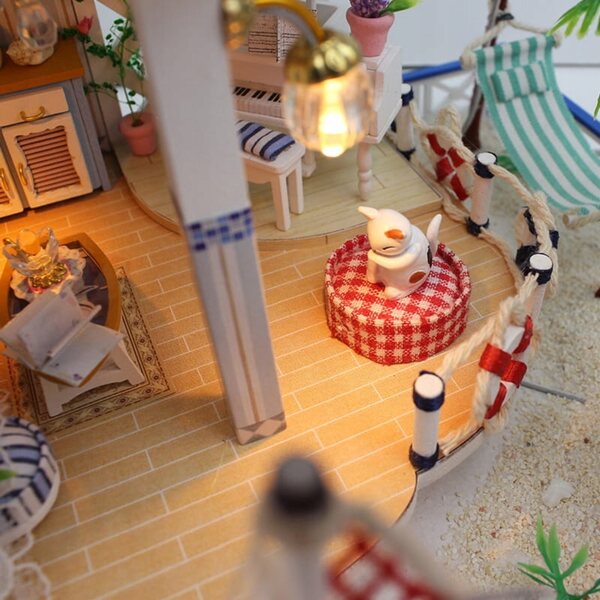Puppenhaus Habarri 01 Miniatur mit LED, 22 cm, Geschichte des Meeres