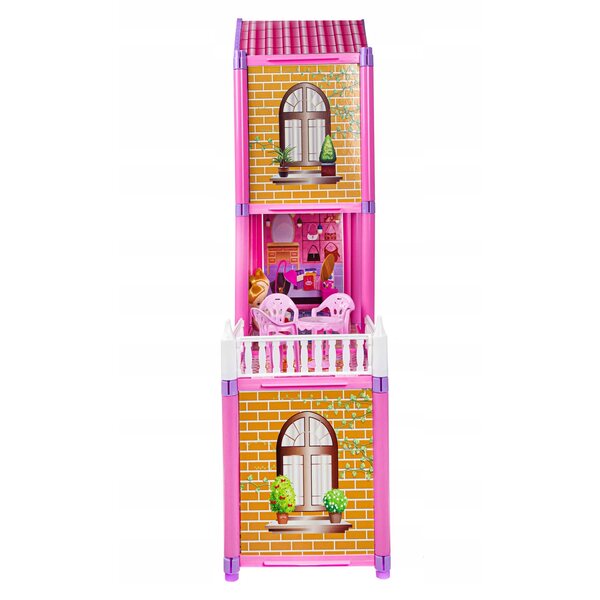 Click4TOYS My Dream House Großes Puppenhaus mit Möbeln und 2 Puppen, 60 cm