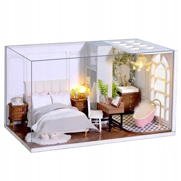 DIY Miniatur-Okna-Barcelony-Haus mit LED für den Selbstzusammenbau 9+