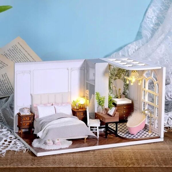 DIY Miniatur-Okna-Barcelony-Haus mit LED für den Selbstzusammenbau 9+