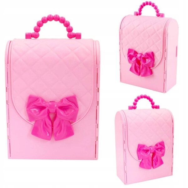 Casa delle bambole Nicola Toys Valigia rosa da 40 cm con mobili e accessori