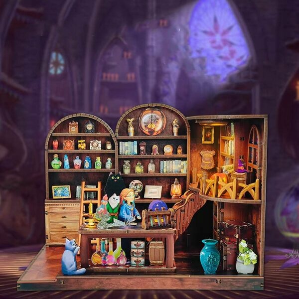 Harry Potter Miniaturowy domek Book Nook Komnata czarów i eliksirów