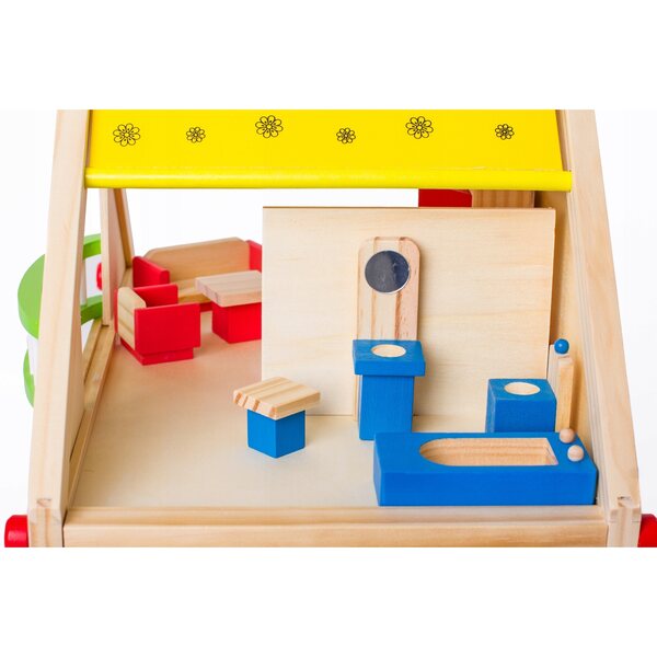 Doris' hölzernes Puppenhaus, 38 cm, mit 24 Möbeln, für Kinder ab 3 Jahren