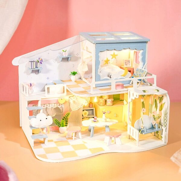 Habarri Frühlingserwachen Puppenhaus – DIY Miniatur-Holzmodell
