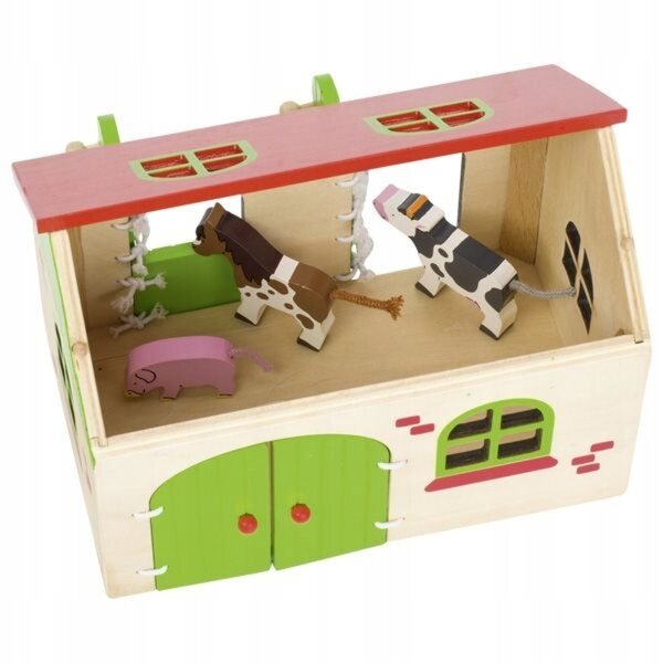 Giochi in legno Goki - Set fattoria educativa con 13 pezzi per bambini 3+