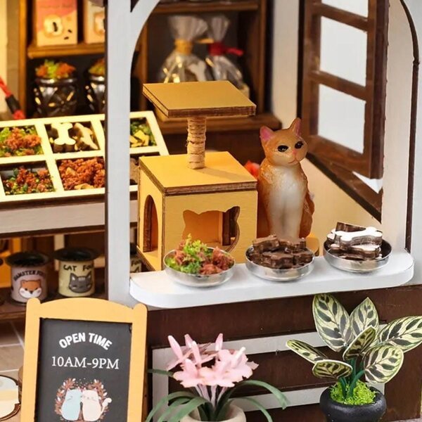 Habarri-Puppenhaus, 15 cm, DIY-Tierhandlung aus Holz