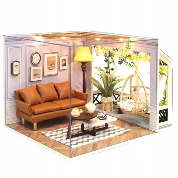DIY-Miniatur-Lissabon-Haus mit LED-Lichtern aus Holz, Modell zum Zusammenbauen für Kinder ab 7 Jahren