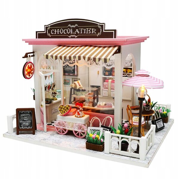 Casa per bambole Habarri DIY 16 cm con luci LED per bambini 7+