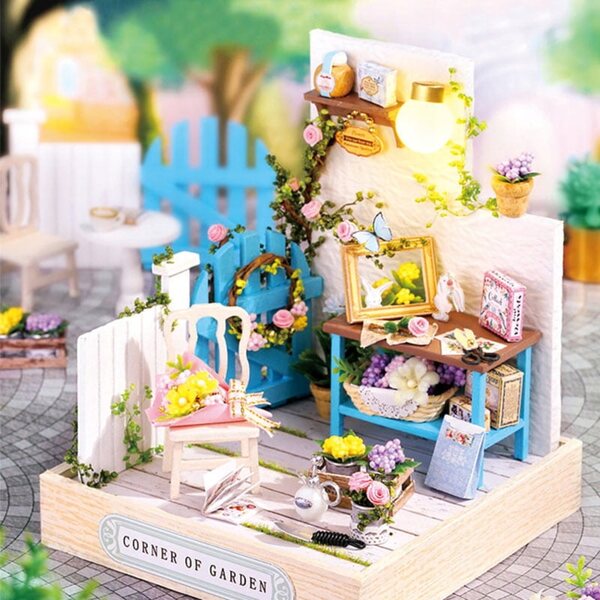 Dollhouse Habarri Miniatura Giardino Segreto con Luci LED, 7+ Anni