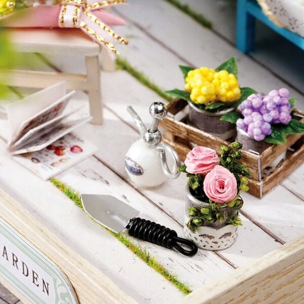 Dollhouse Habarri Miniatura Giardino Segreto con Luci LED, 7+ Anni