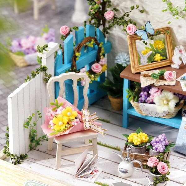 Dollhouse Habarri Miniatura Giardino Segreto con Luci LED, 7+ Anni