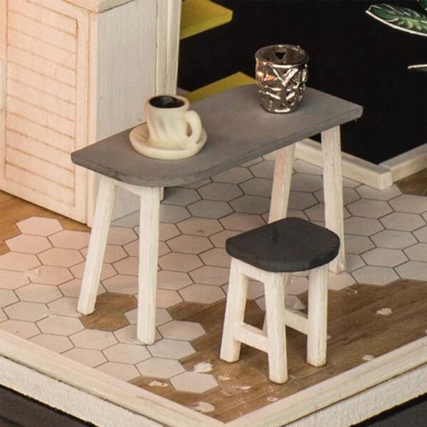 Wymarzone Hollywood DIY Holzhaus-Miniatur mit LED-Lichtern – Kreativset