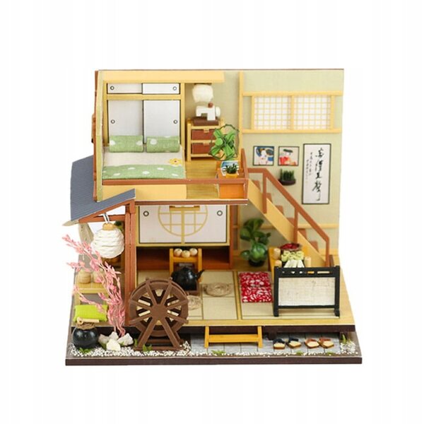 Japanisches Miniatur-Matcha-Haus mit LED und Holzdetails – Bausatz 7+