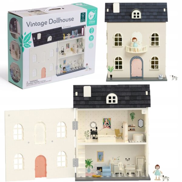Dollhouse in legno vintage Classic World con arredi e accessori per bambini